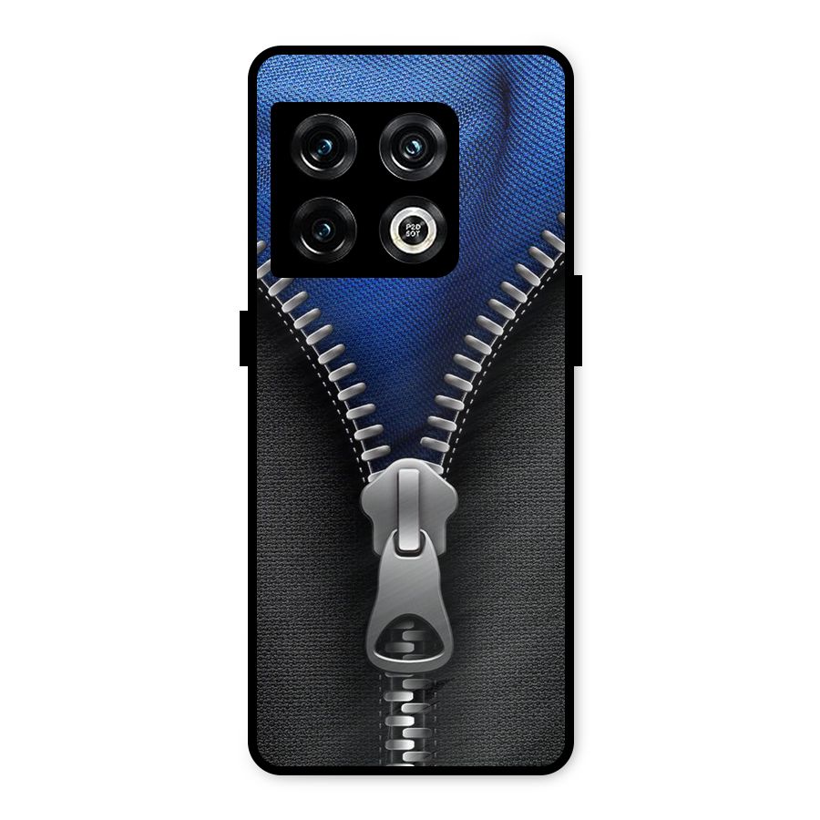 Blue Zipper Metal Back Case for OnePlus 10 Pro 5G