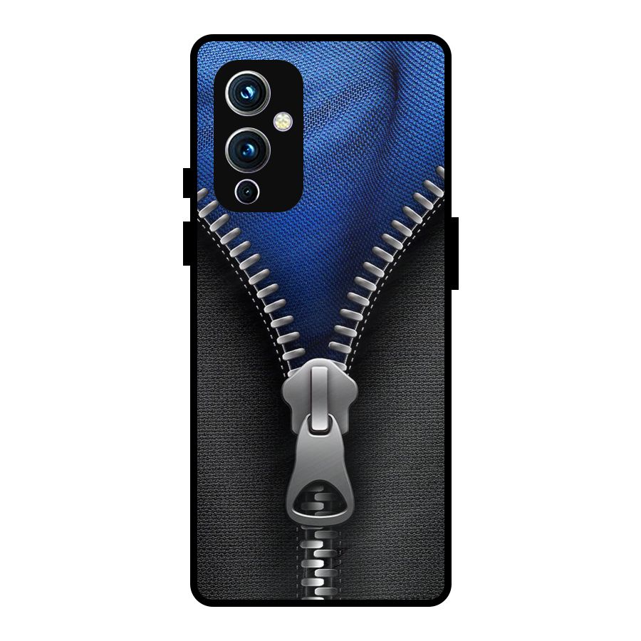 Blue Zipper Metal Back Case for OnePlus 9