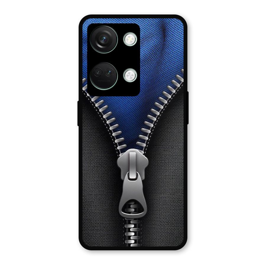 Blue Zipper Metal Back Case for OnePlus Nord 3