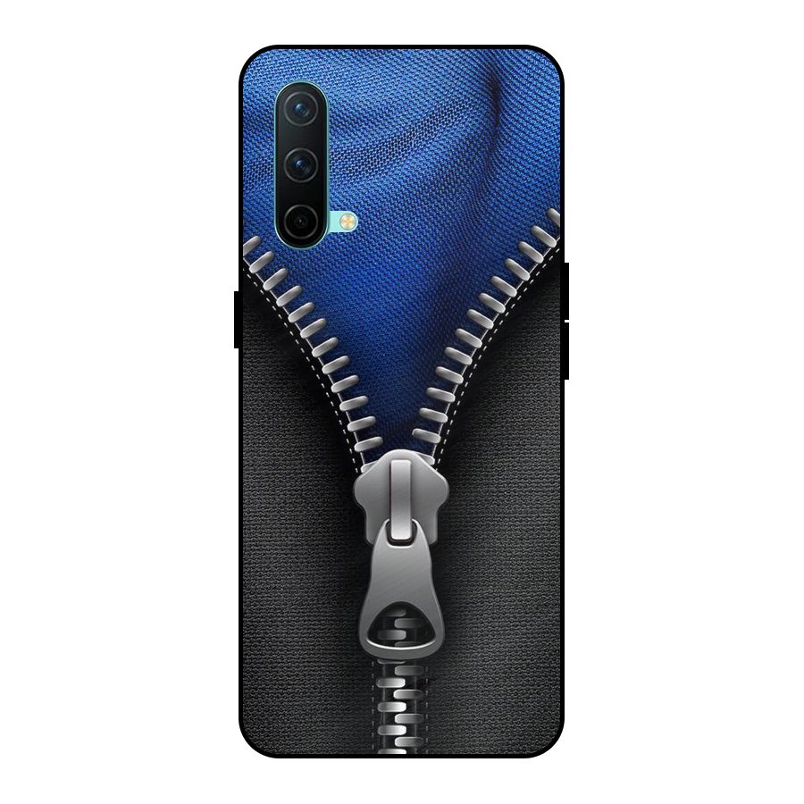 Blue Zipper Metal Back Case for OnePlus Nord CE 5G