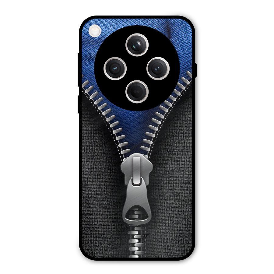 Blue Zipper Metal Back Case for Oppo Find X8