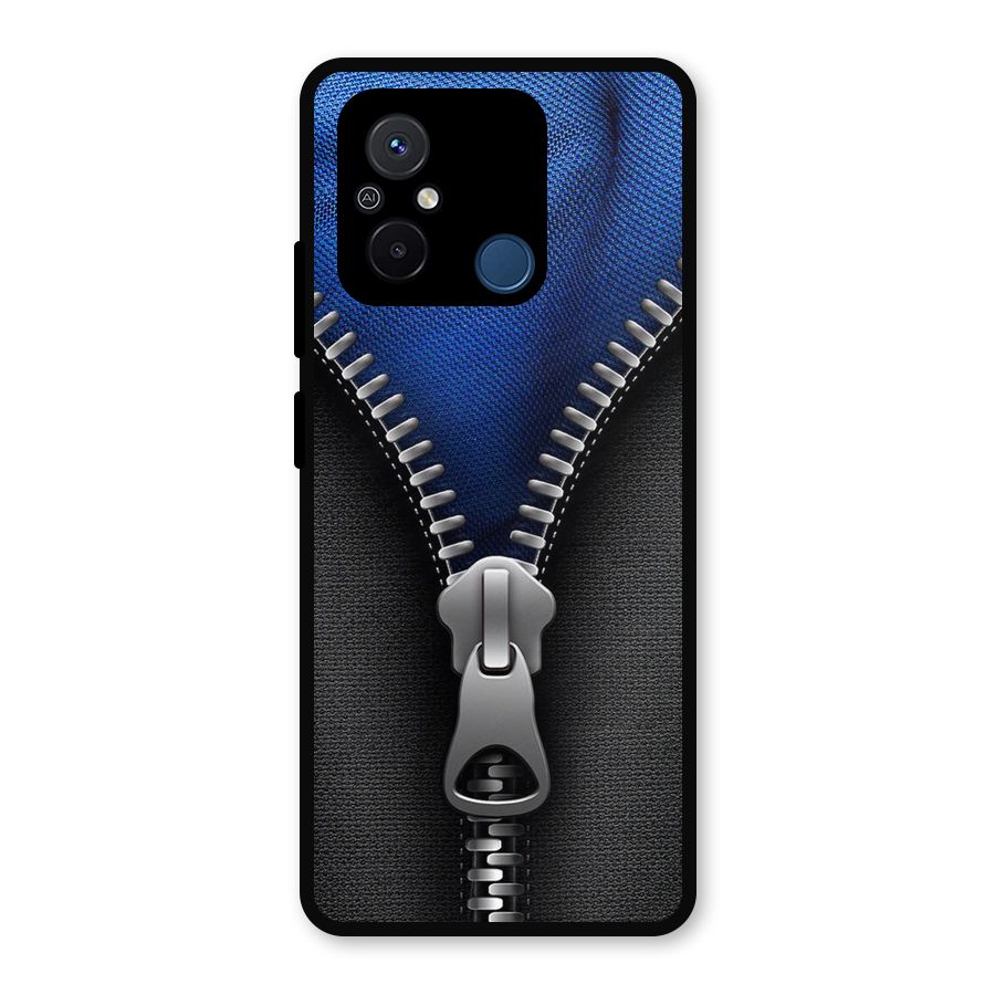 Blue Zipper Metal Back Case for Poco C55
