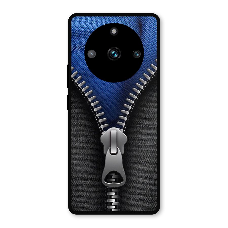 Blue Zipper Metal Back Case for Realme 11 Pro Plus