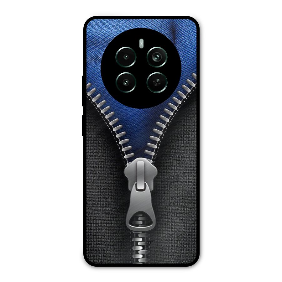Blue Zipper Metal Back Case for Realme 12 Pro Plus