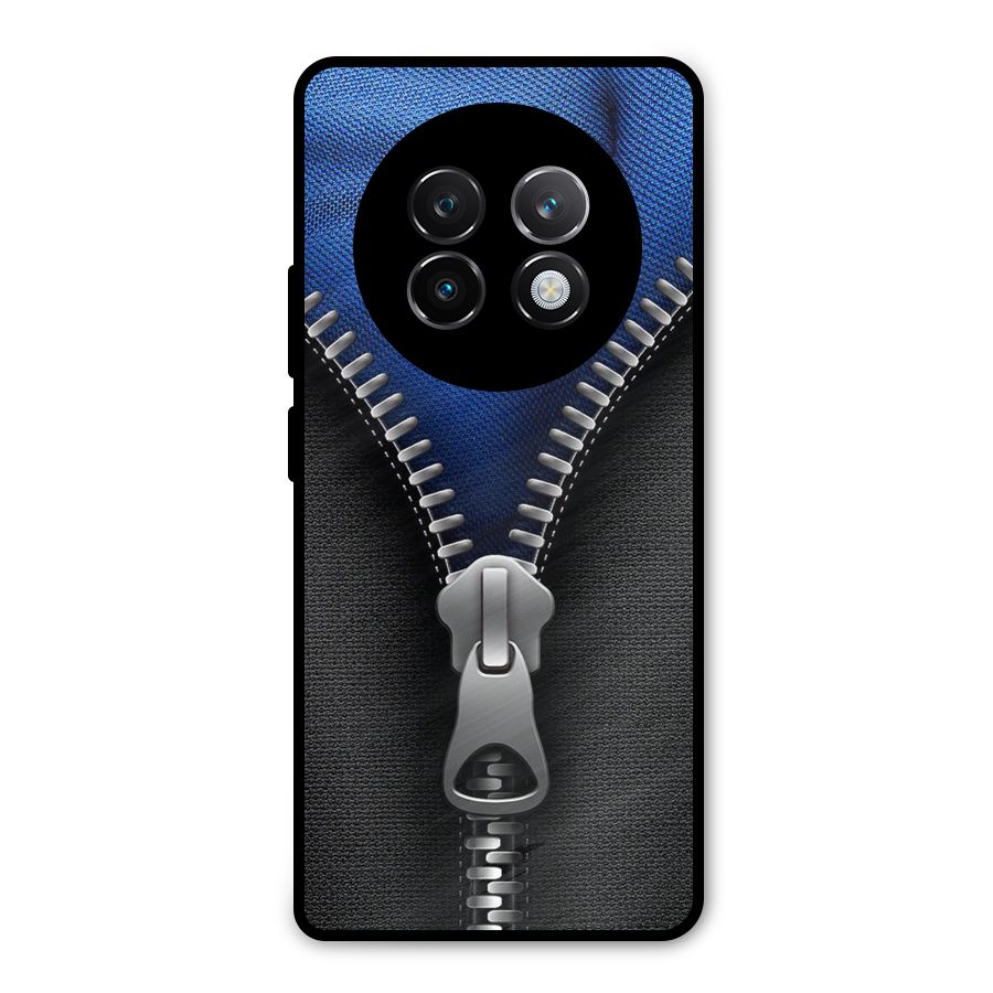 Blue Zipper Metal Back Case for Realme 13 Plus