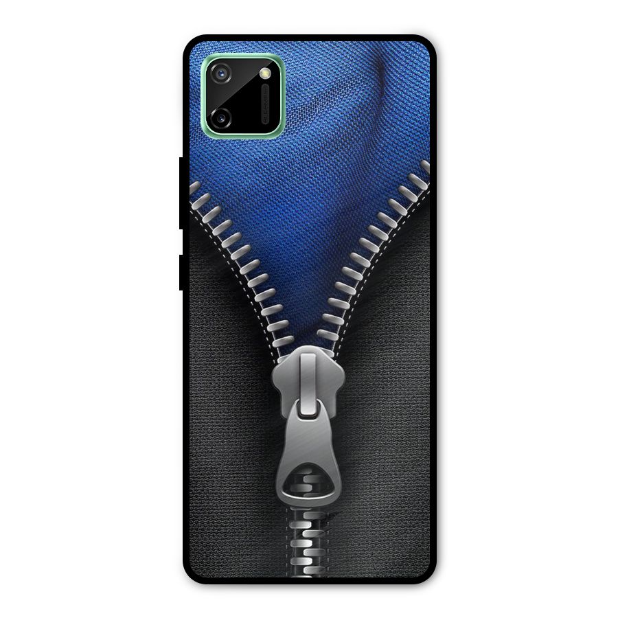 Blue Zipper Metal Back Case for Realme C11