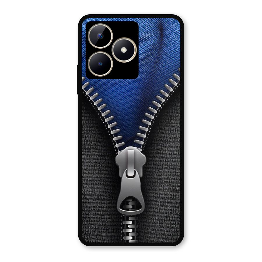 Blue Zipper Metal Back Case for Realme C53