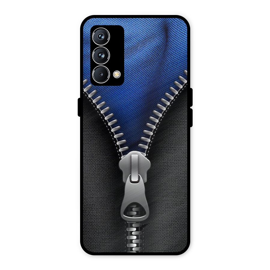Blue Zipper Metal Back Case for Realme GT Master Edition