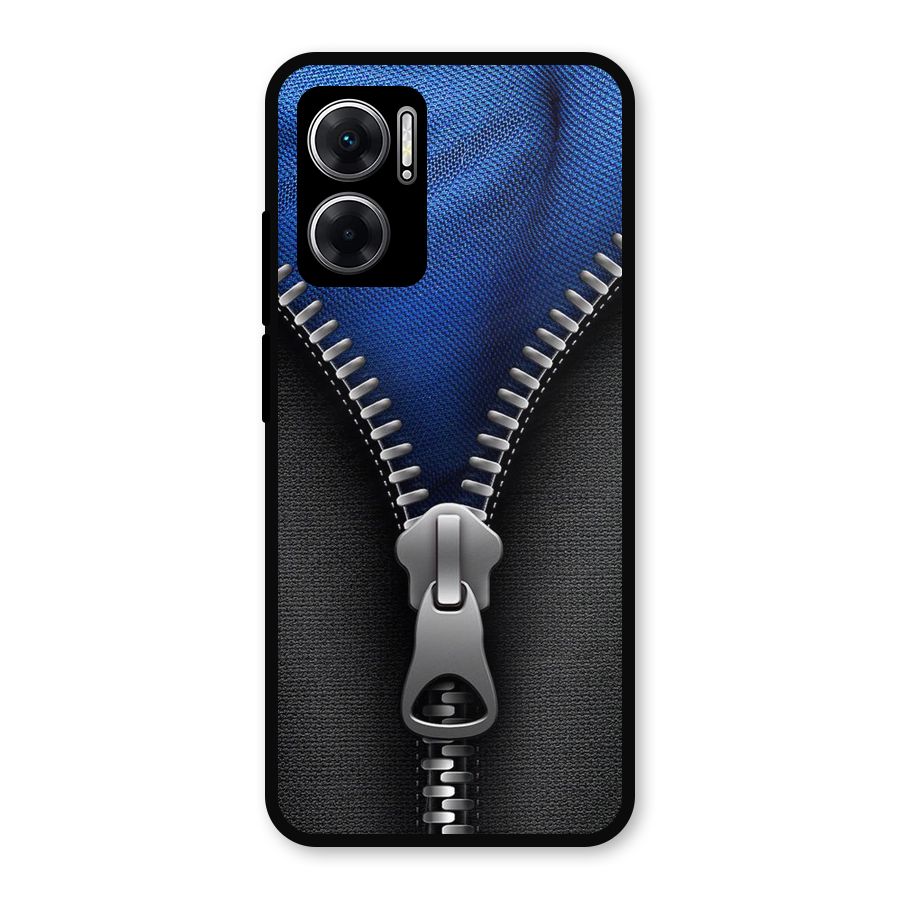 Blue Zipper Metal Back Case for Redmi 11 Prime 5G