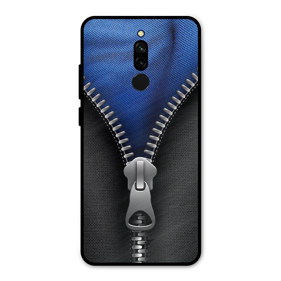 Blue Zipper Metal Back Case for Redmi 8