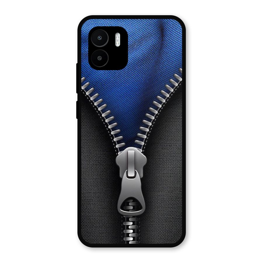 Blue Zipper Metal Back Case for Redmi A2