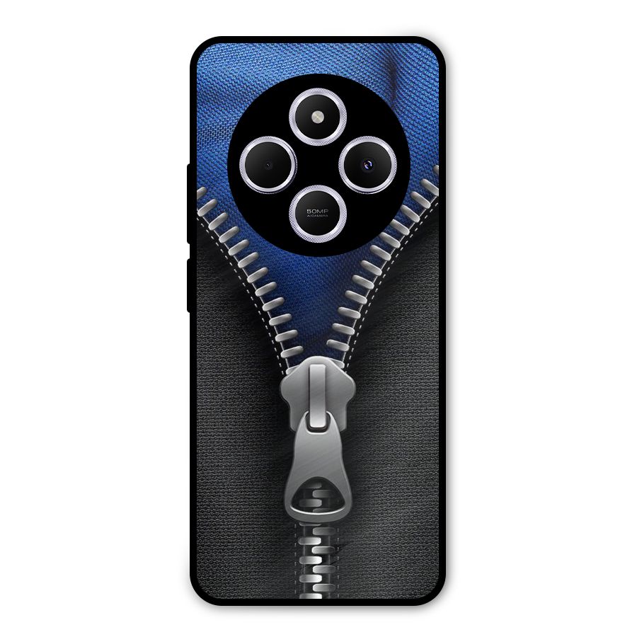 Blue Zipper Metal Back Case for Redmi A4