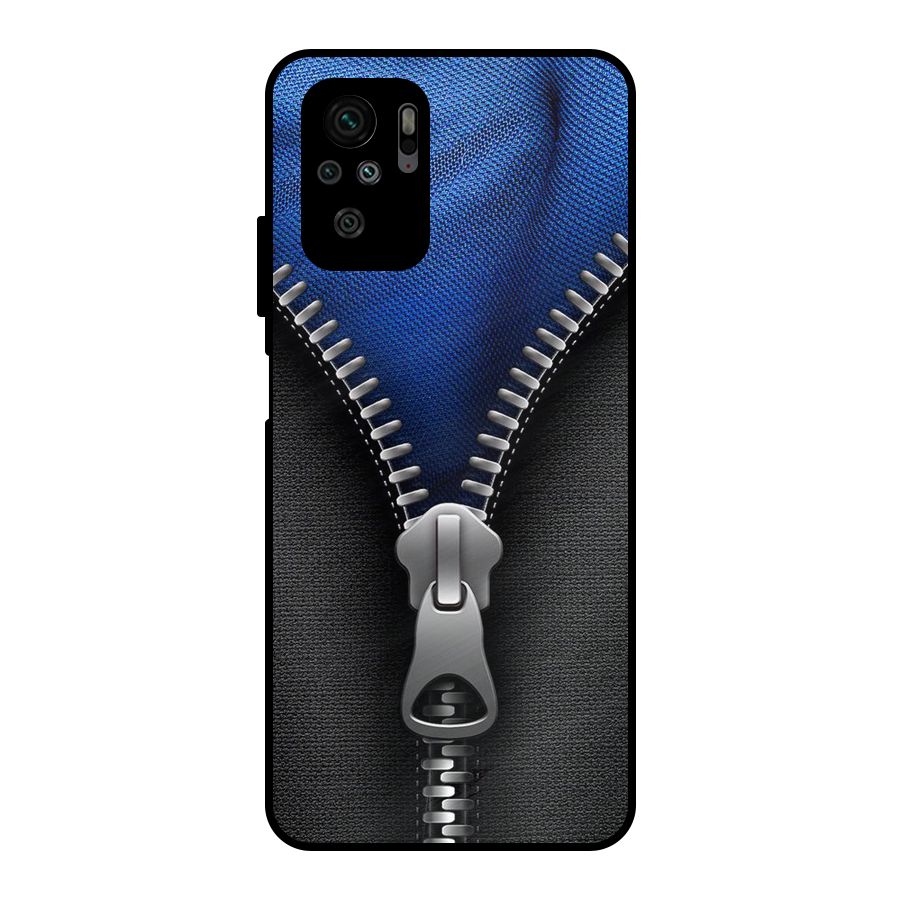 Blue Zipper Metal Back Case for Redmi Note 11 SE