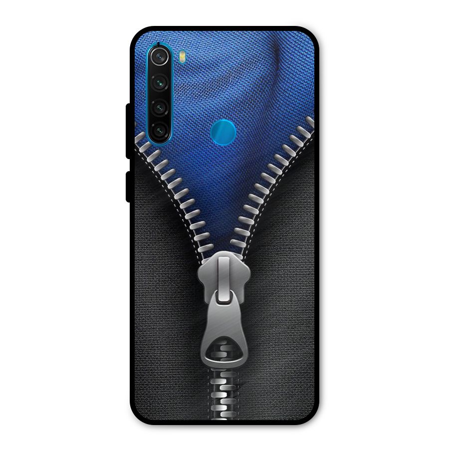 Blue Zipper Metal Back Case for Redmi Note 8