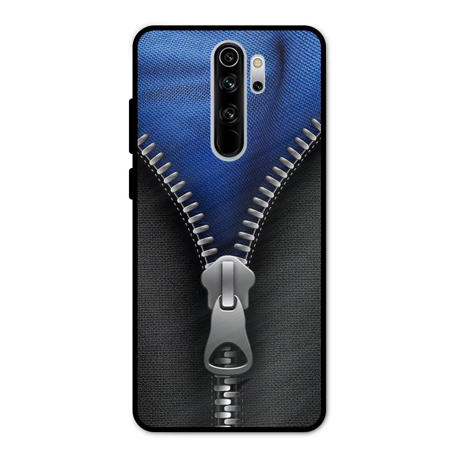 Blue Zipper Metal Back Case for Redmi Note 8 Pro