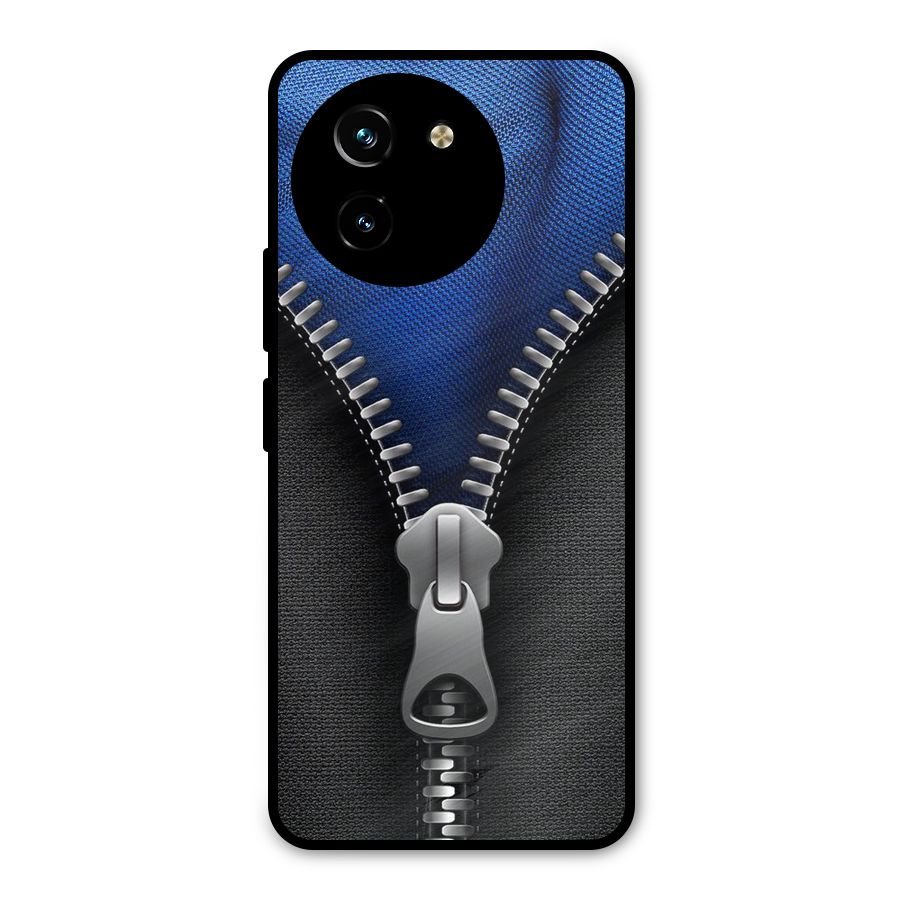 Blue Zipper Metal Back Case for Vivo T3x