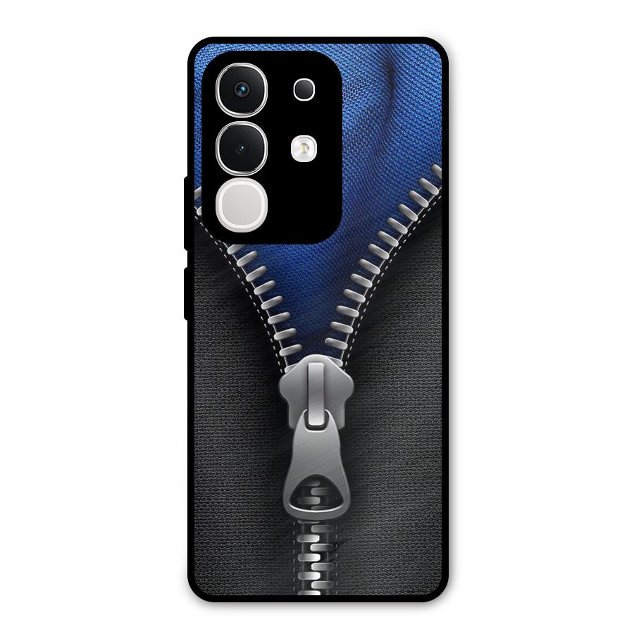 Blue Zipper Metal Back Case for Vivo T4x