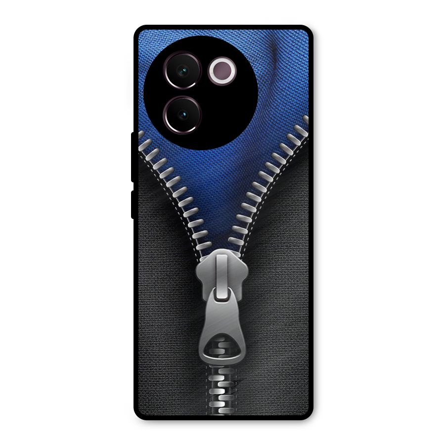 Blue Zipper Metal Back Case for Vivo V30e