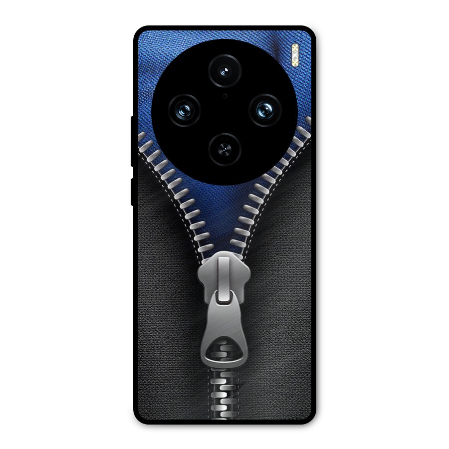 Blue Zipper Metal Back Case for Vivo X100 Pro