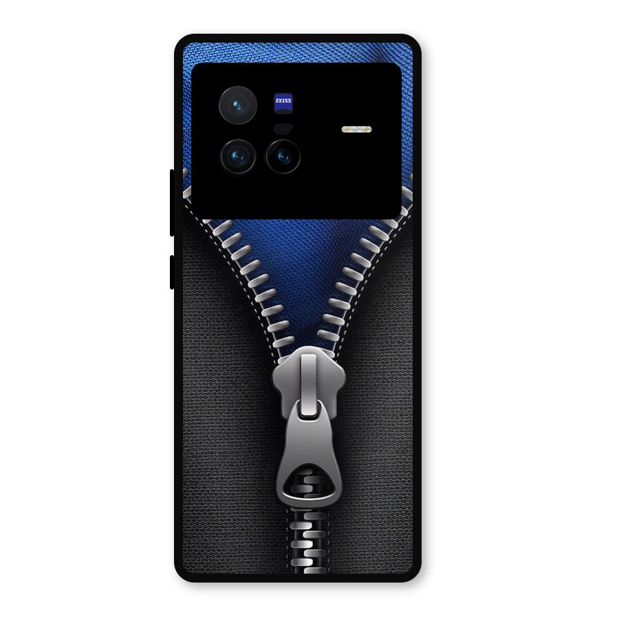 Blue Zipper Metal Back Case for Vivo X80