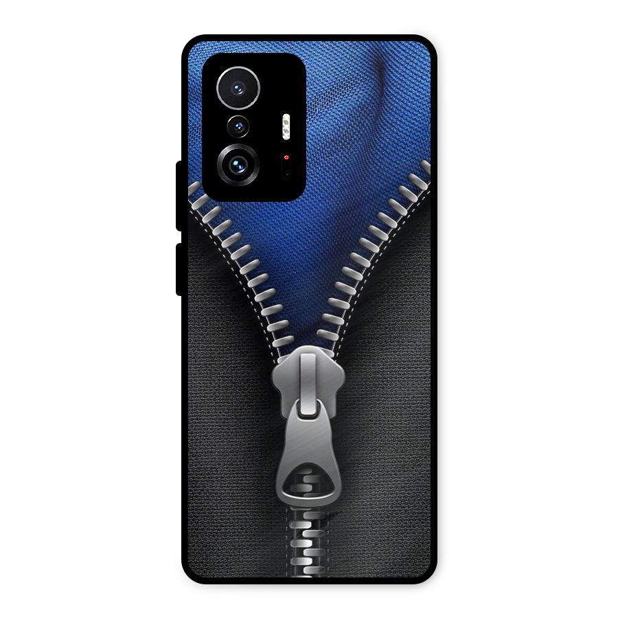 Blue Zipper Metal Back Case for Xiaomi 11T Pro