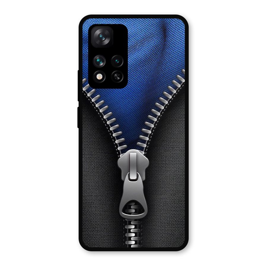 Blue Zipper Metal Back Case for Xiaomi 11i 5G