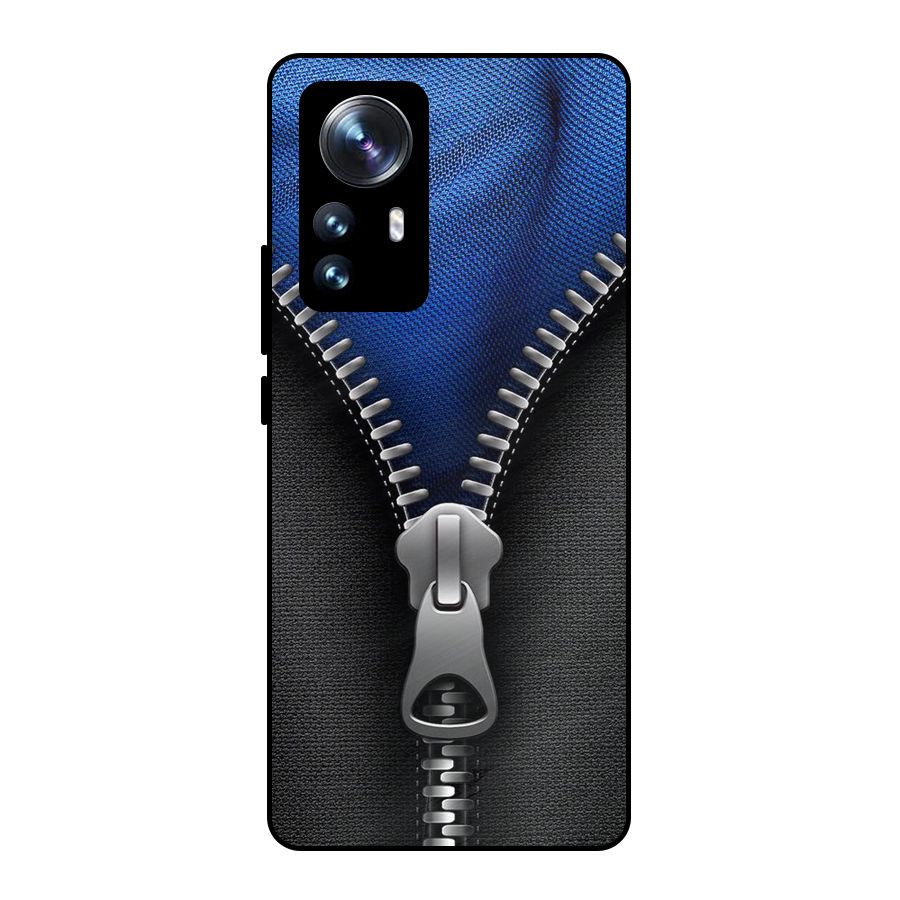 Blue Zipper Metal Back Case for Xiaomi 12 Pro