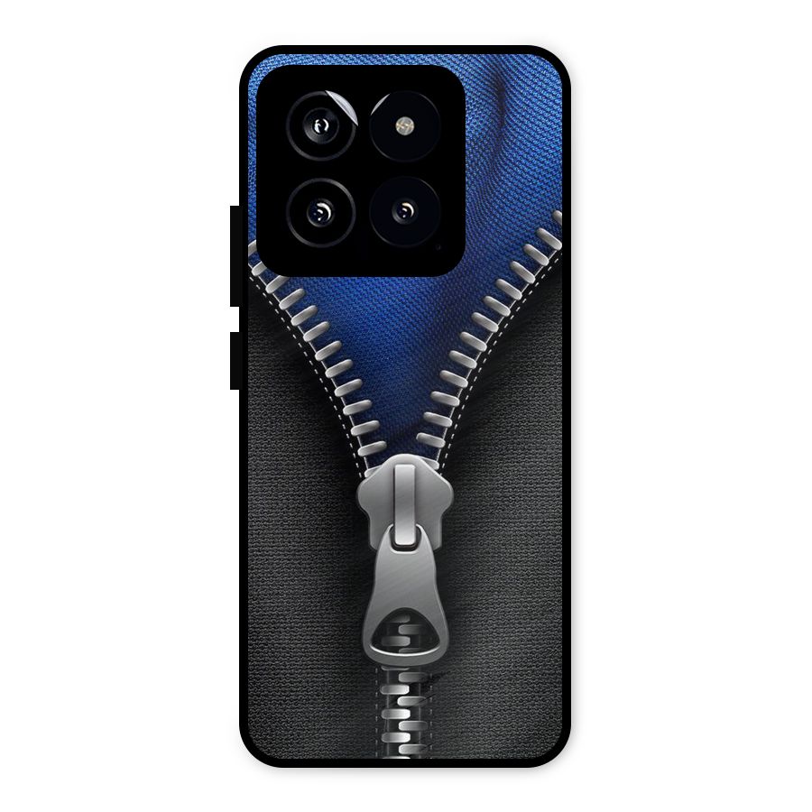Blue Zipper Metal Back Case for Xiaomi 14