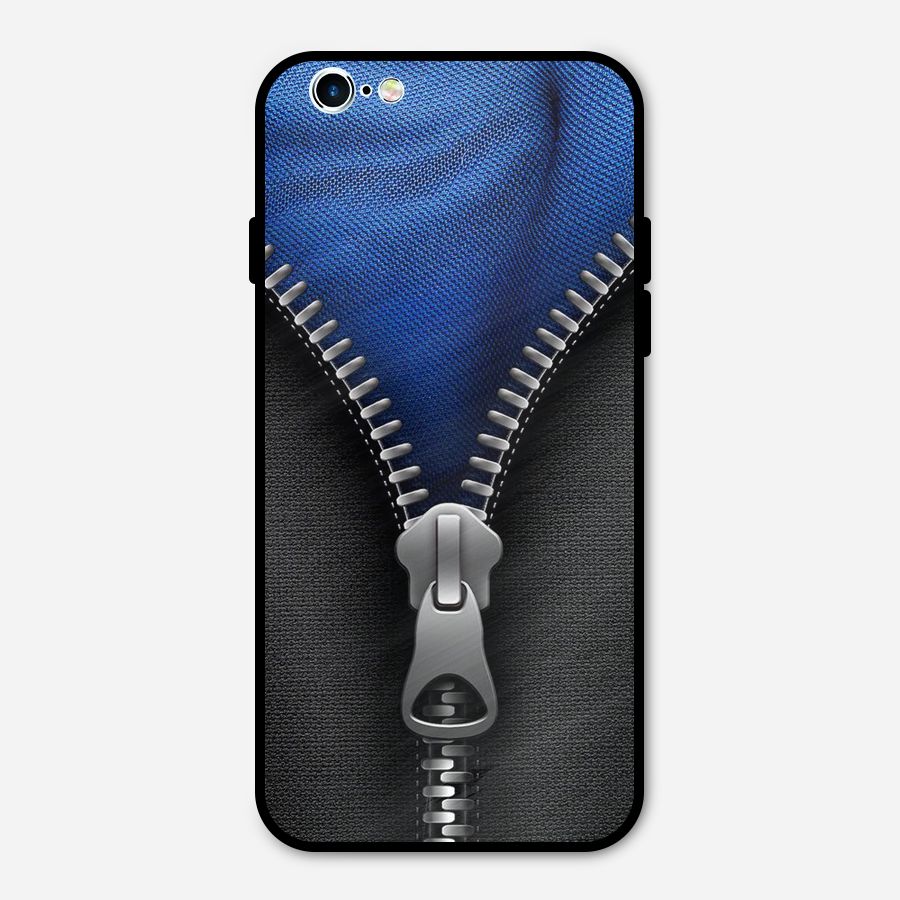 Blue Zipper Metal Back Case for iPhone 6 6s