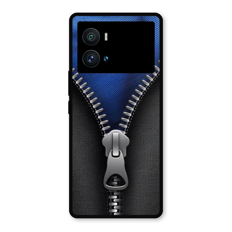 Blue Zipper Metal Back Case for iQOO 9 Pro