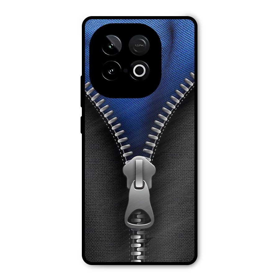 Blue Zipper Metal Back Case for iQOO Neo 10
