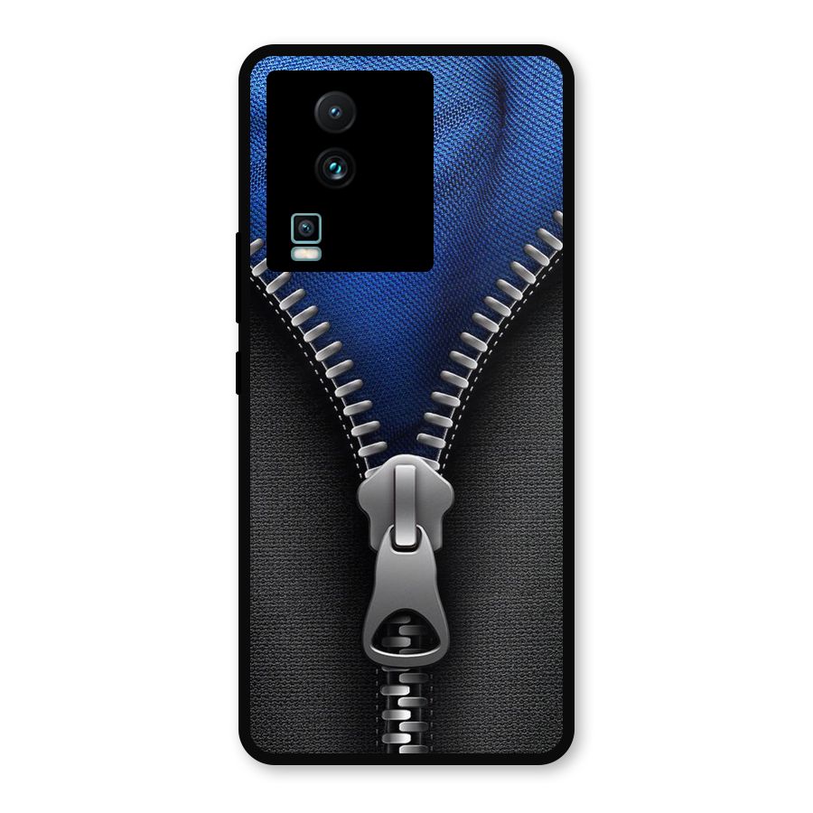 Blue Zipper Metal Back Case for iQOO Neo 7
