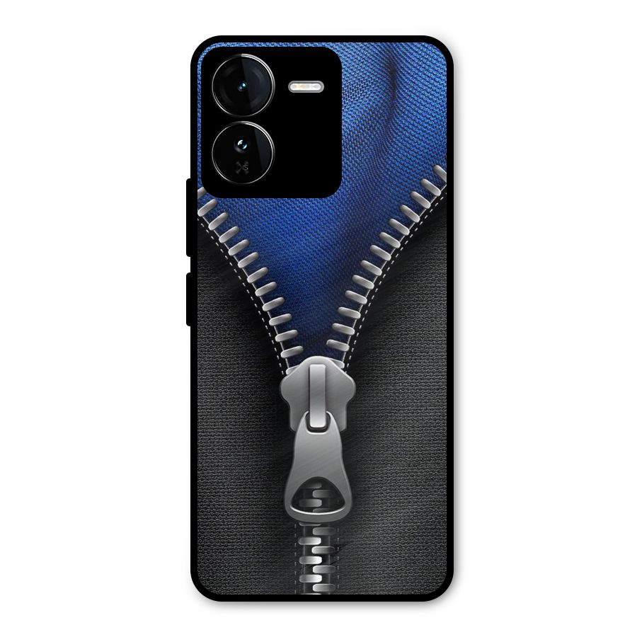 Blue Zipper Metal Back Case for iQOO Z9