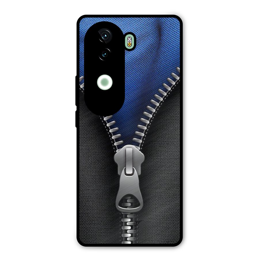 Blue Zipper Metal Back Case for iQOO Z9s