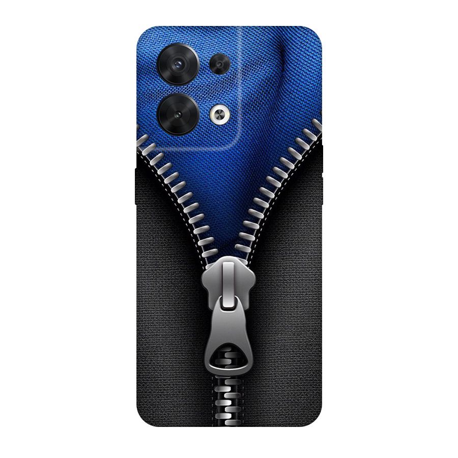 Blue Zipper Original Polycarbonate Back Case for Oppo Reno8 5G