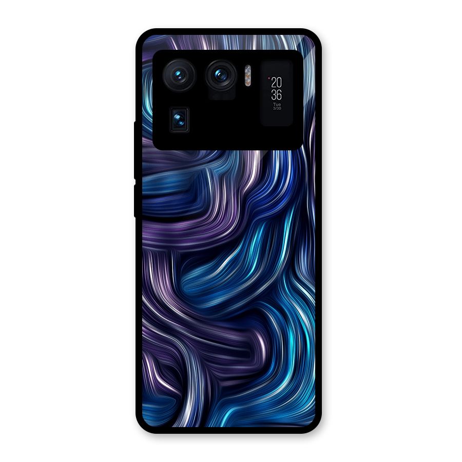 Blue and Purple Oil Paint Glass Back Case for Mi 11 Ultra