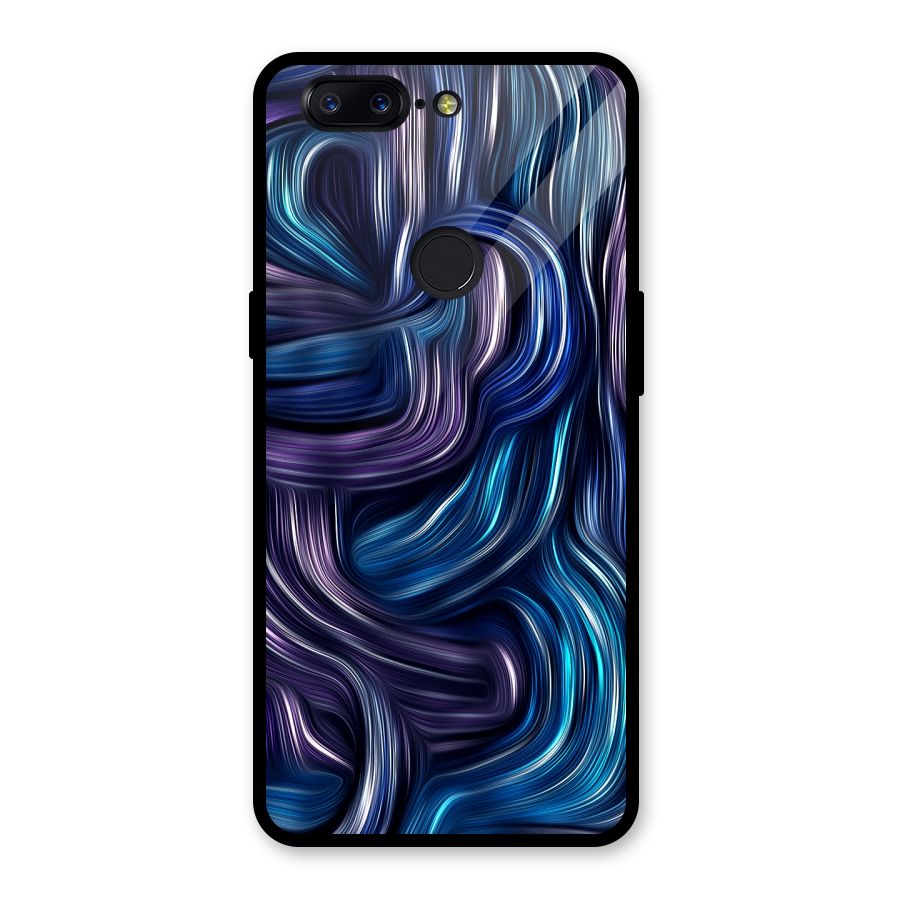 Blue and Purple Oil Paint Glass Back Case for OnePlus 5T