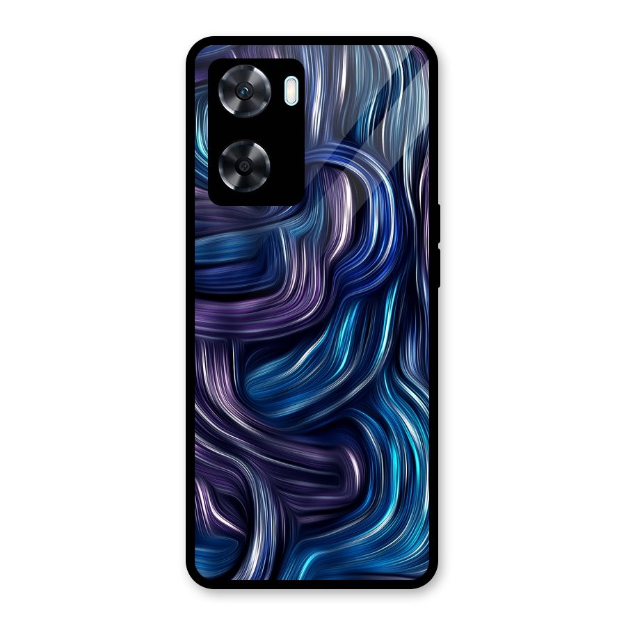Blue and Purple Oil Paint Glass Back Case for Oppo A77s