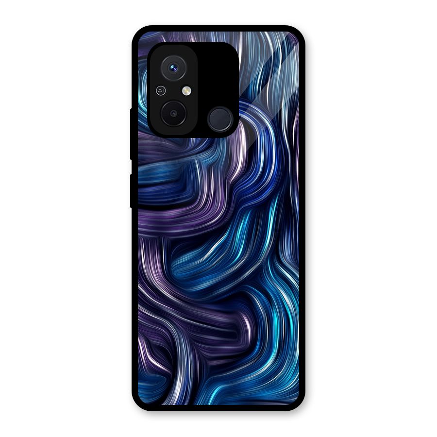 Blue and Purple Oil Paint Glass Back Case for Redmi 12C