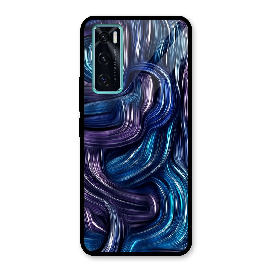 Blue and Purple Oil Paint Glass Back Case for Vivo V20 SE