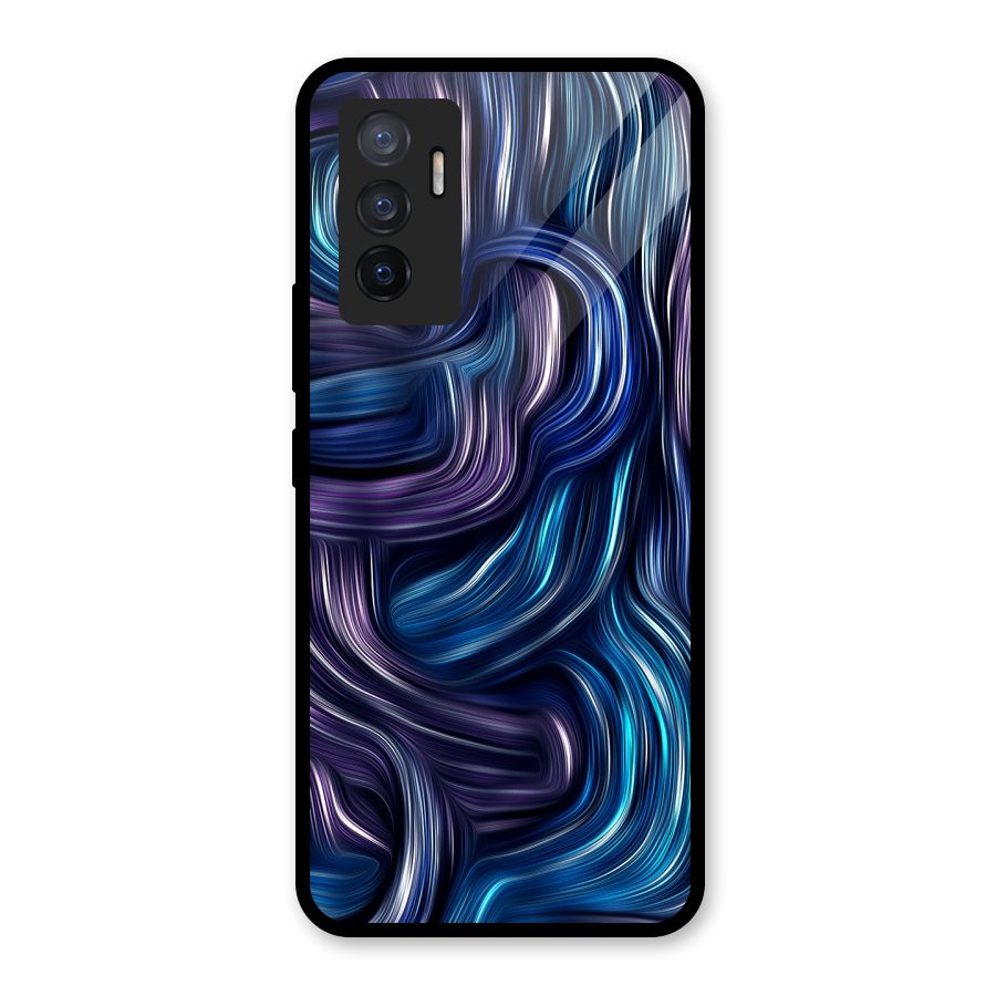 Blue and Purple Oil Paint Glass Back Case for Vivo V23e