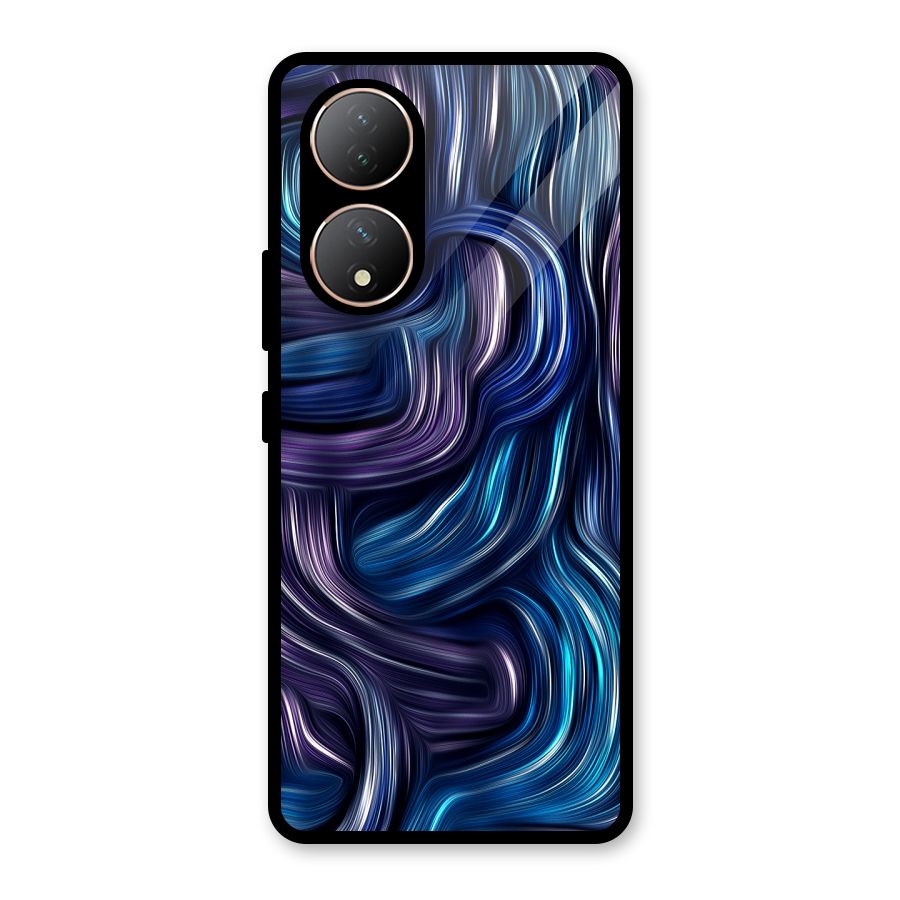 Blue and Purple Oil Paint Glass Back Case for Vivo Y100