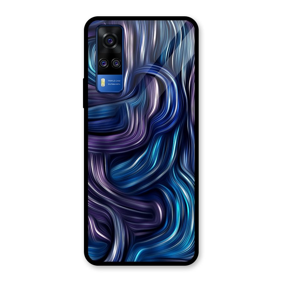 Blue and Purple Oil Paint Glass Back Case for Vivo Y31