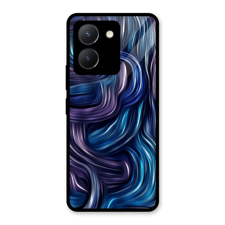 Blue and Purple Oil Paint Glass Back Case for Vivo Y36