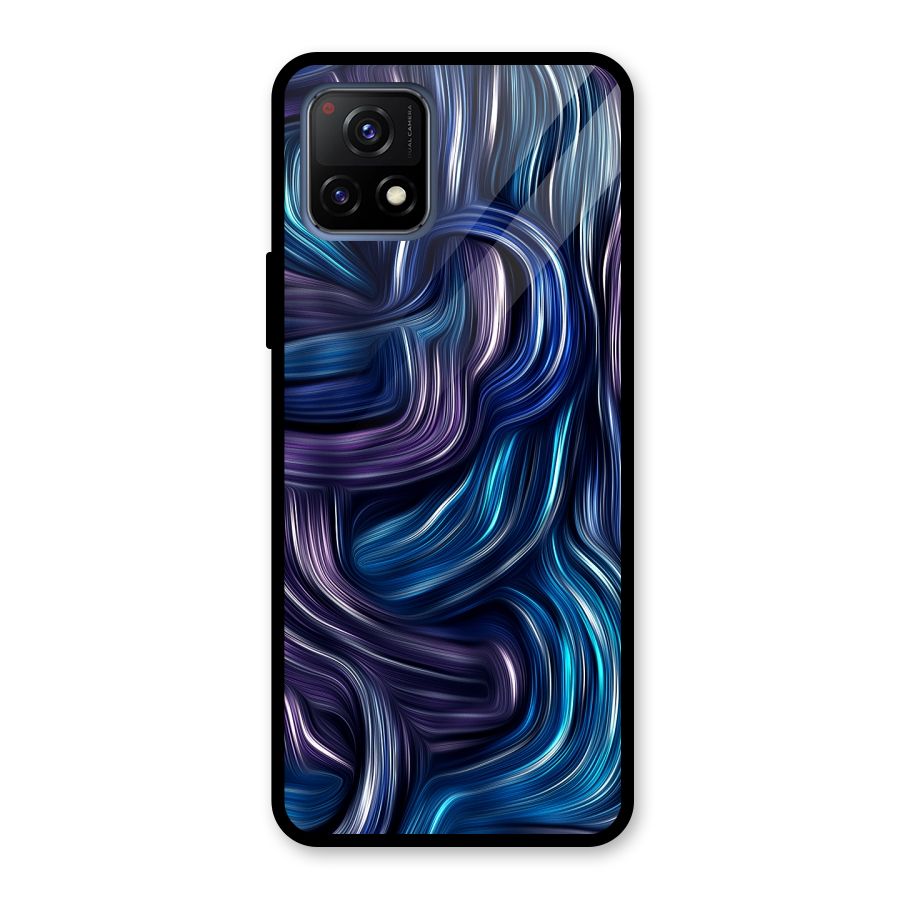 Blue and Purple Oil Paint Glass Back Case for Vivo Y72 5G
