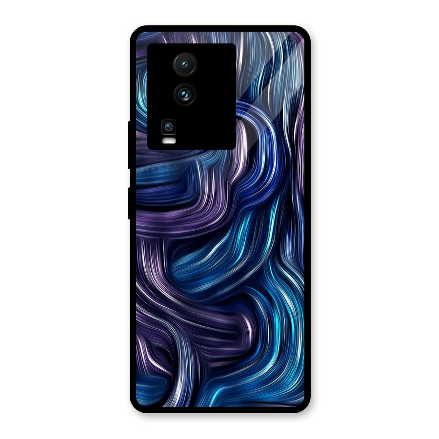 Blue and Purple Oil Paint Glass Back Case for Vivo iQOO Neo 7