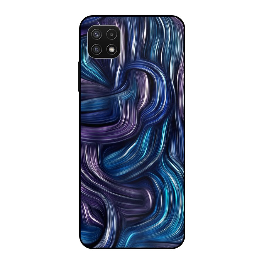 Blue and Purple Oil Paint Metal Back Case for Galaxy A22 5G