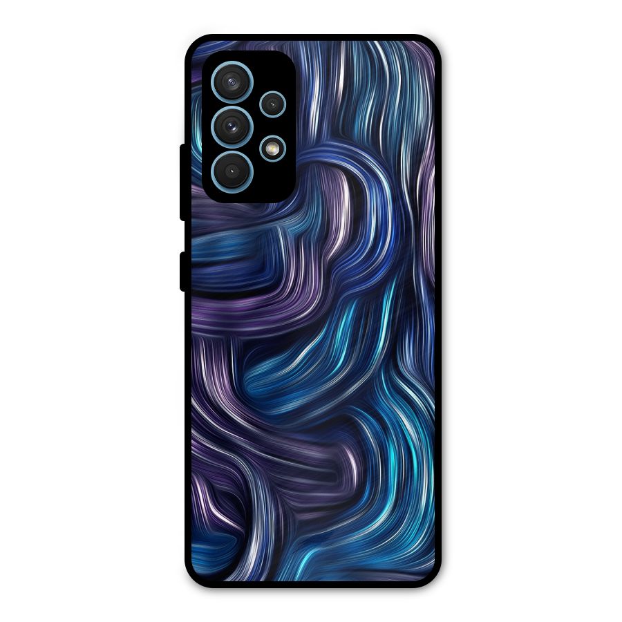 Blue and Purple Oil Paint Metal Back Case for Galaxy A32