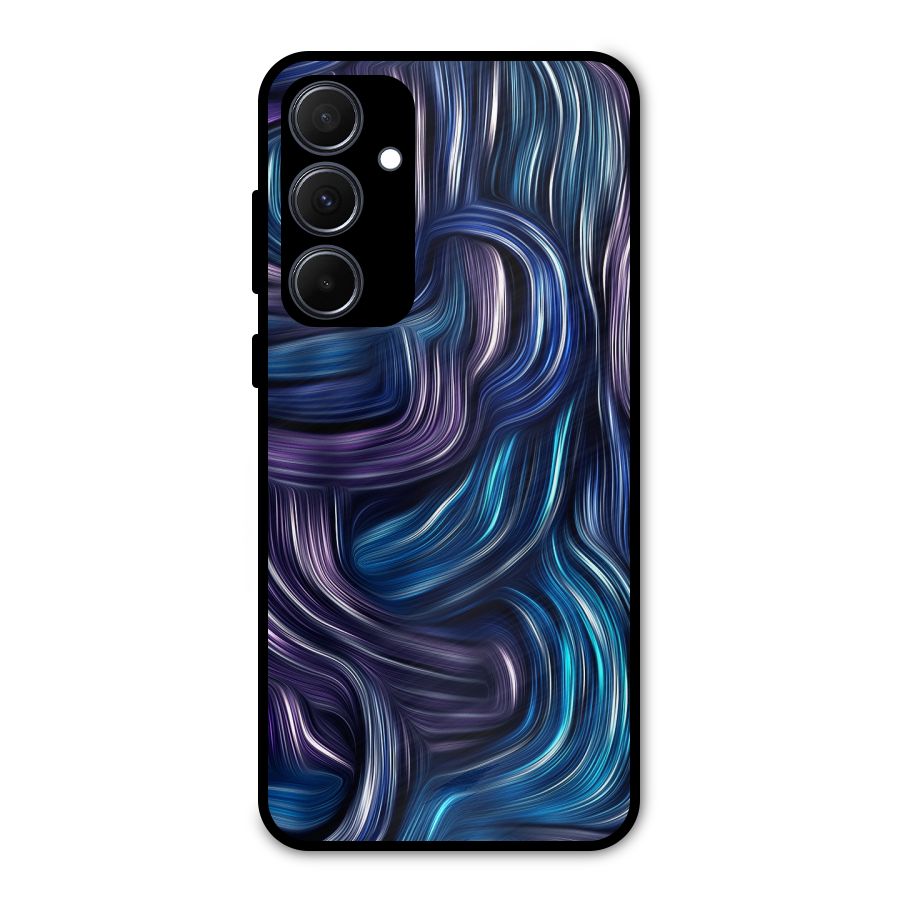 Blue and Purple Oil Paint Metal Back Case for Galaxy A35