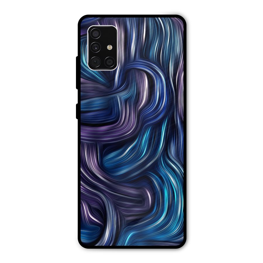 Blue and Purple Oil Paint Metal Back Case for Galaxy A51
